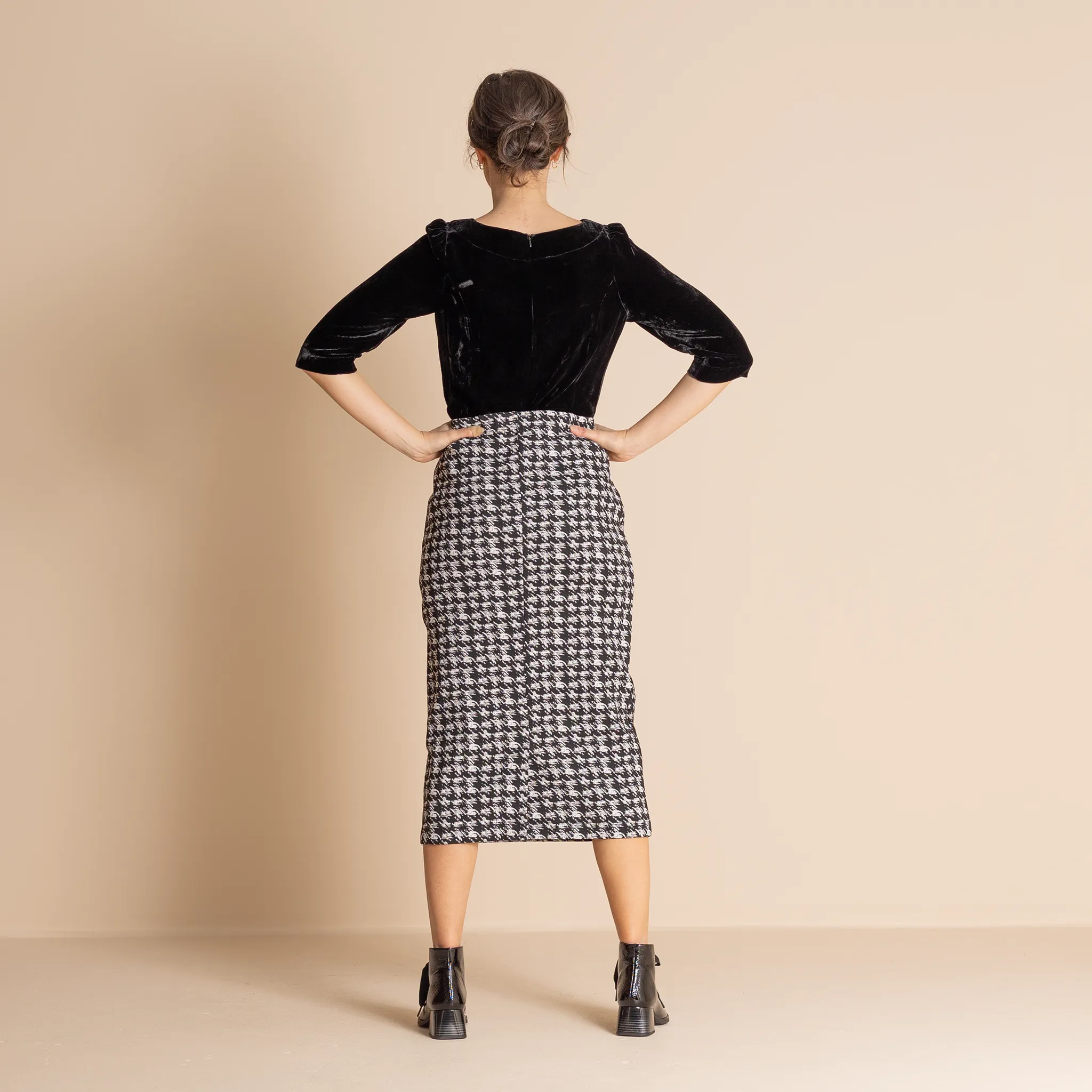 gisette houndstooth pencil skirt