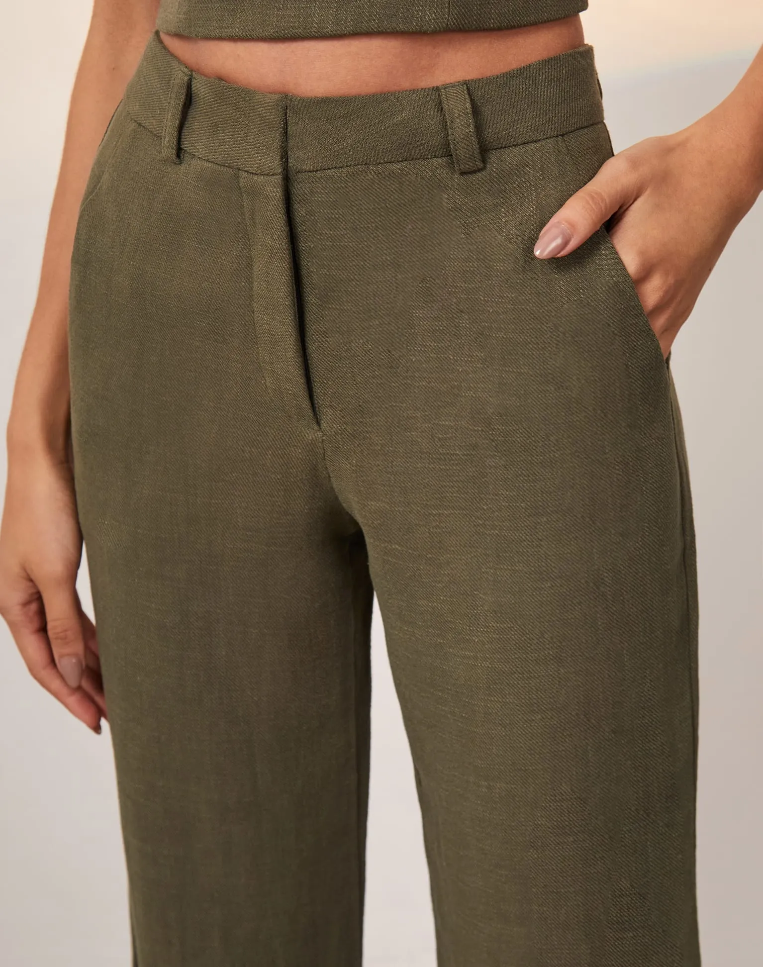 Giulia Tailored Pants - Evergreen