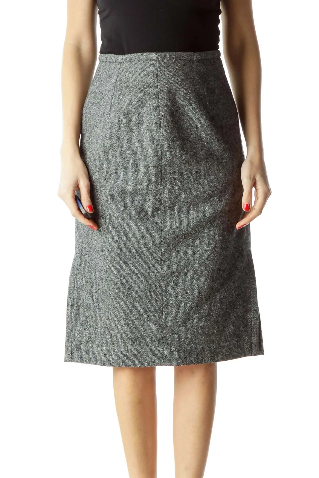 Gray Mottled Work Skirt