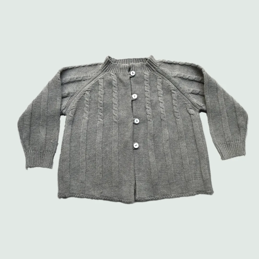 Grey Baby Cardigan | 100% Organic Cotton