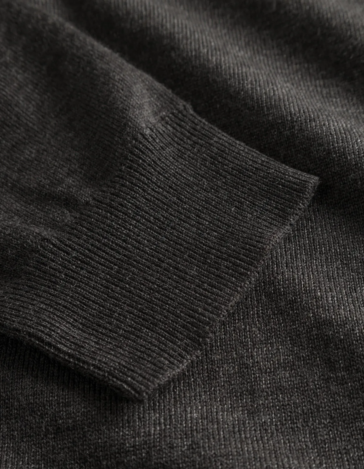 Greyson Half-Zip Merino Knit in Coffee Brown Melange