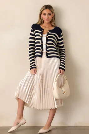 Harborside Hideaway Navy & White Stripe Cardigan