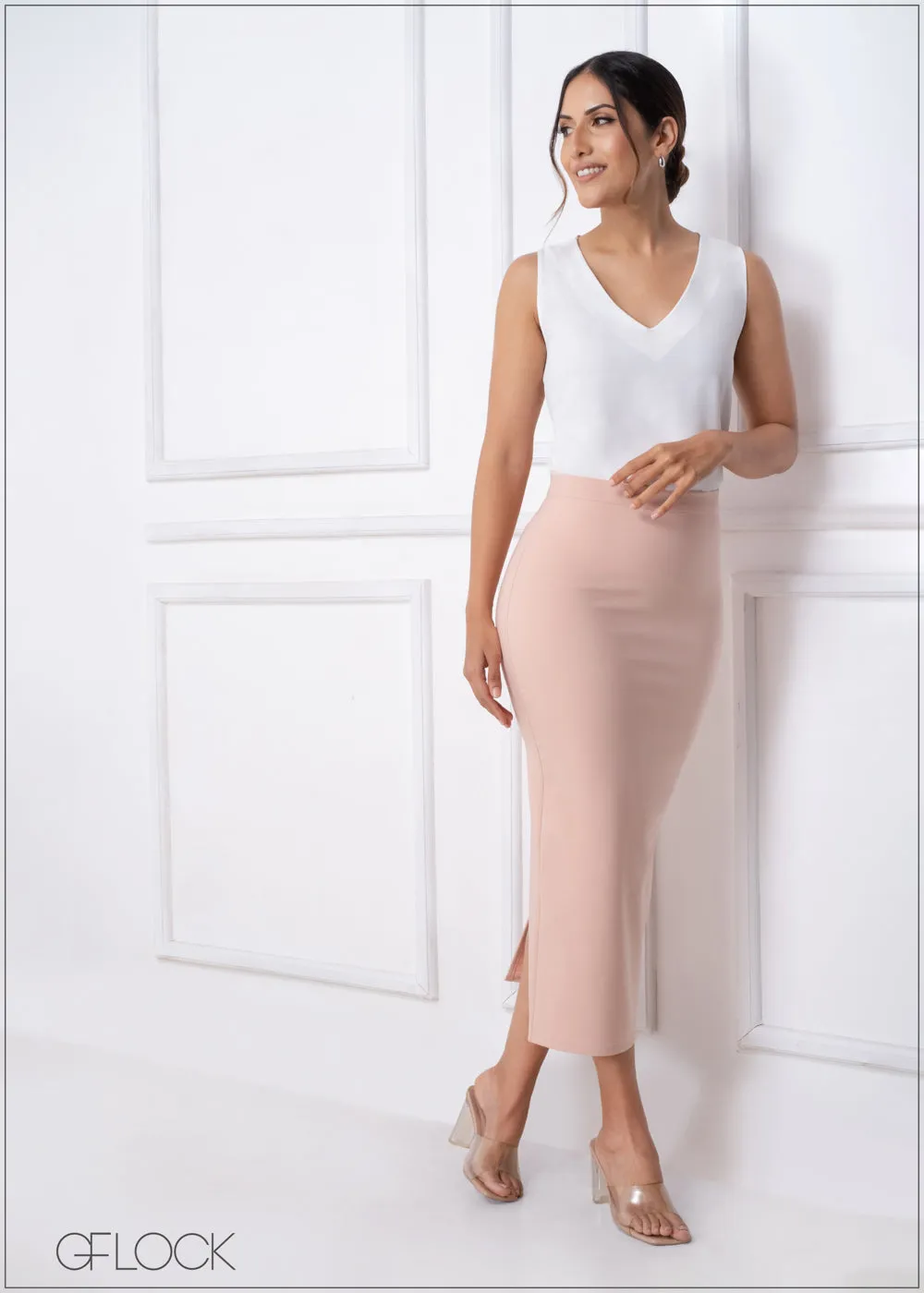 High Waist Pencil Skirt - 240223