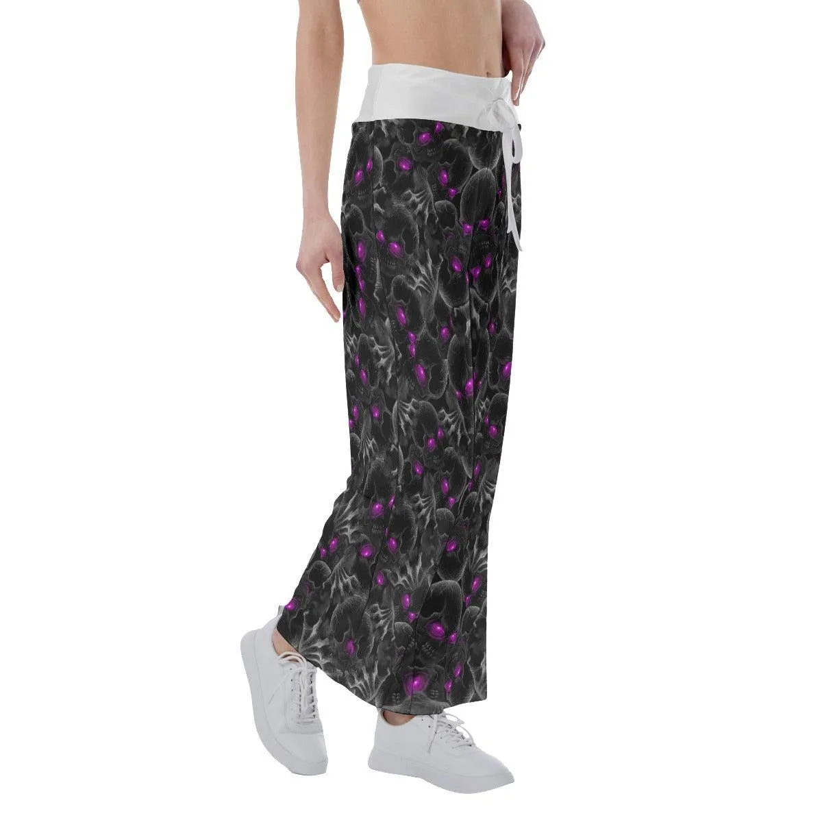 Horror in Hell Skull Abtract 3D High-waisted Wide Leg Pants