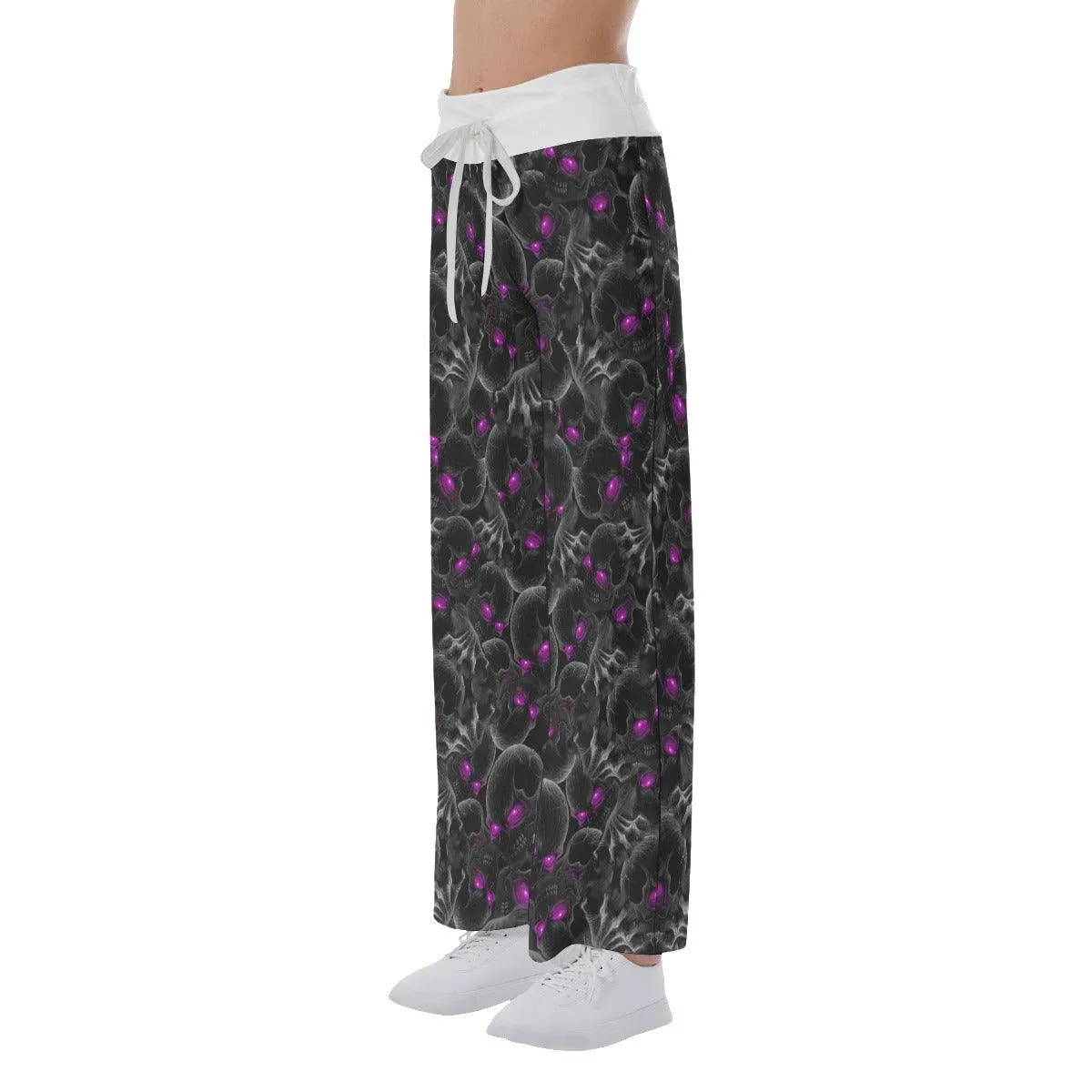 Horror in Hell Skull Abtract 3D High-waisted Wide Leg Pants