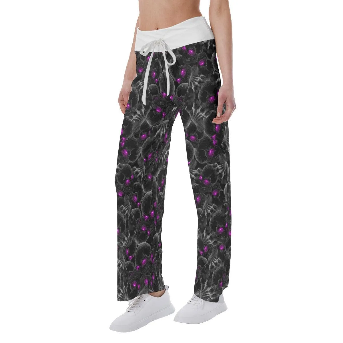 Horror in Hell Skull Abtract 3D High-waisted Wide Leg Pants