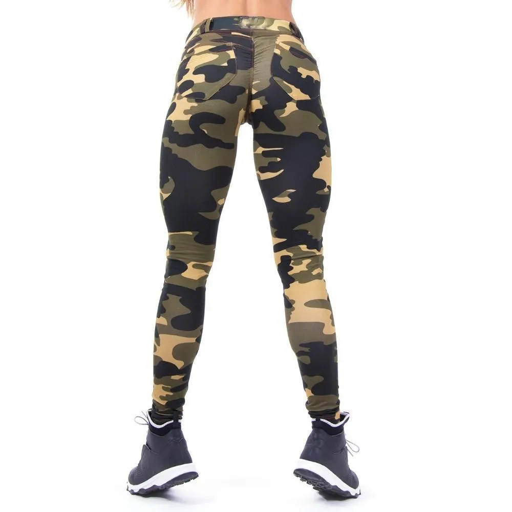 Iconic Army Camo Bum Scrunch Pocket Push Up Workout Leggings