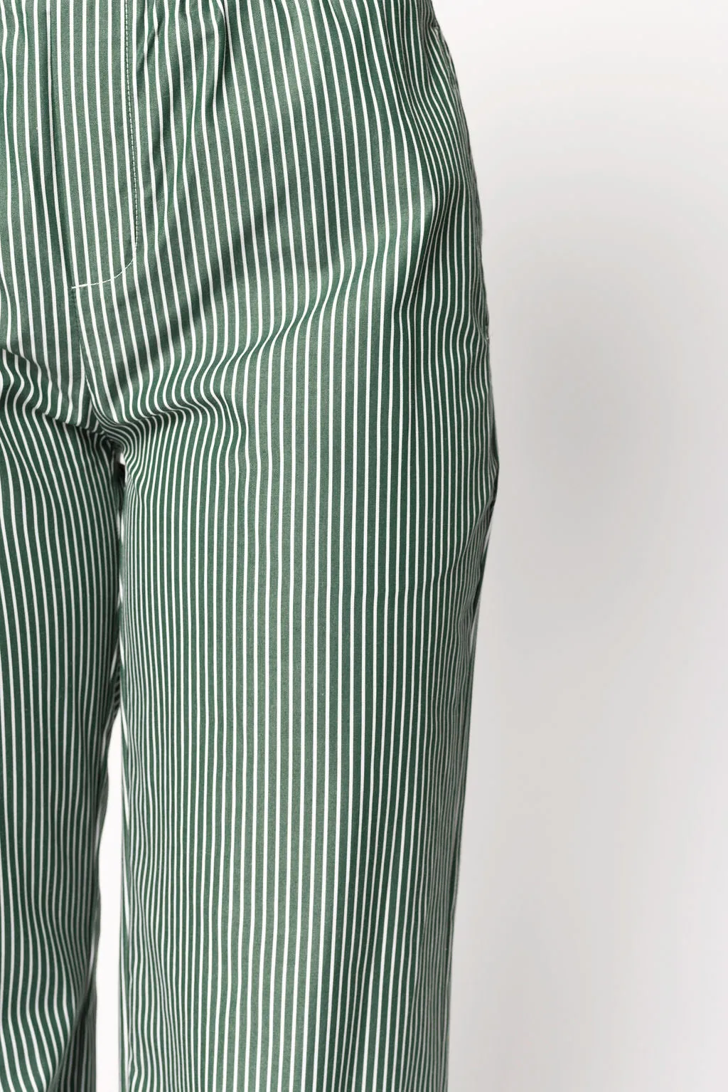 Jo Striped Pajama Pants in Forest Green