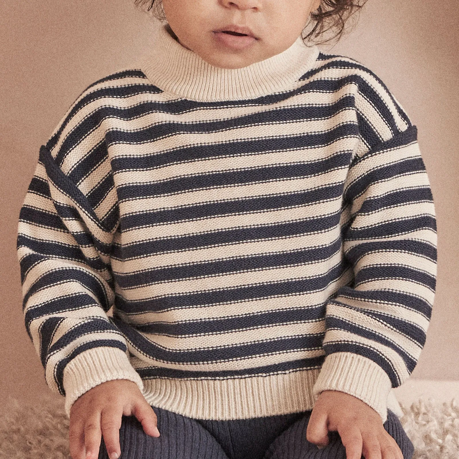 Knitted Striped Jumper & Leggings Outfit