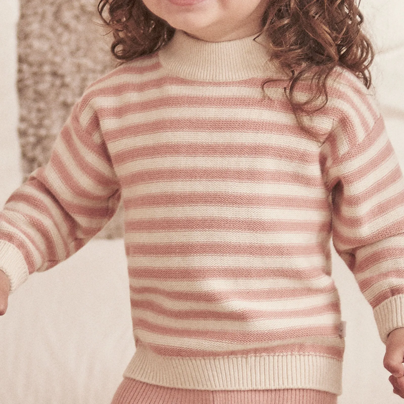 Knitted Striped Jumper & Leggings Outfit