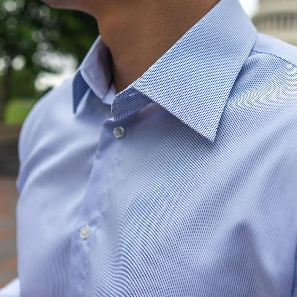 Light Blue Striped Dress Shirt | The Grand Canal