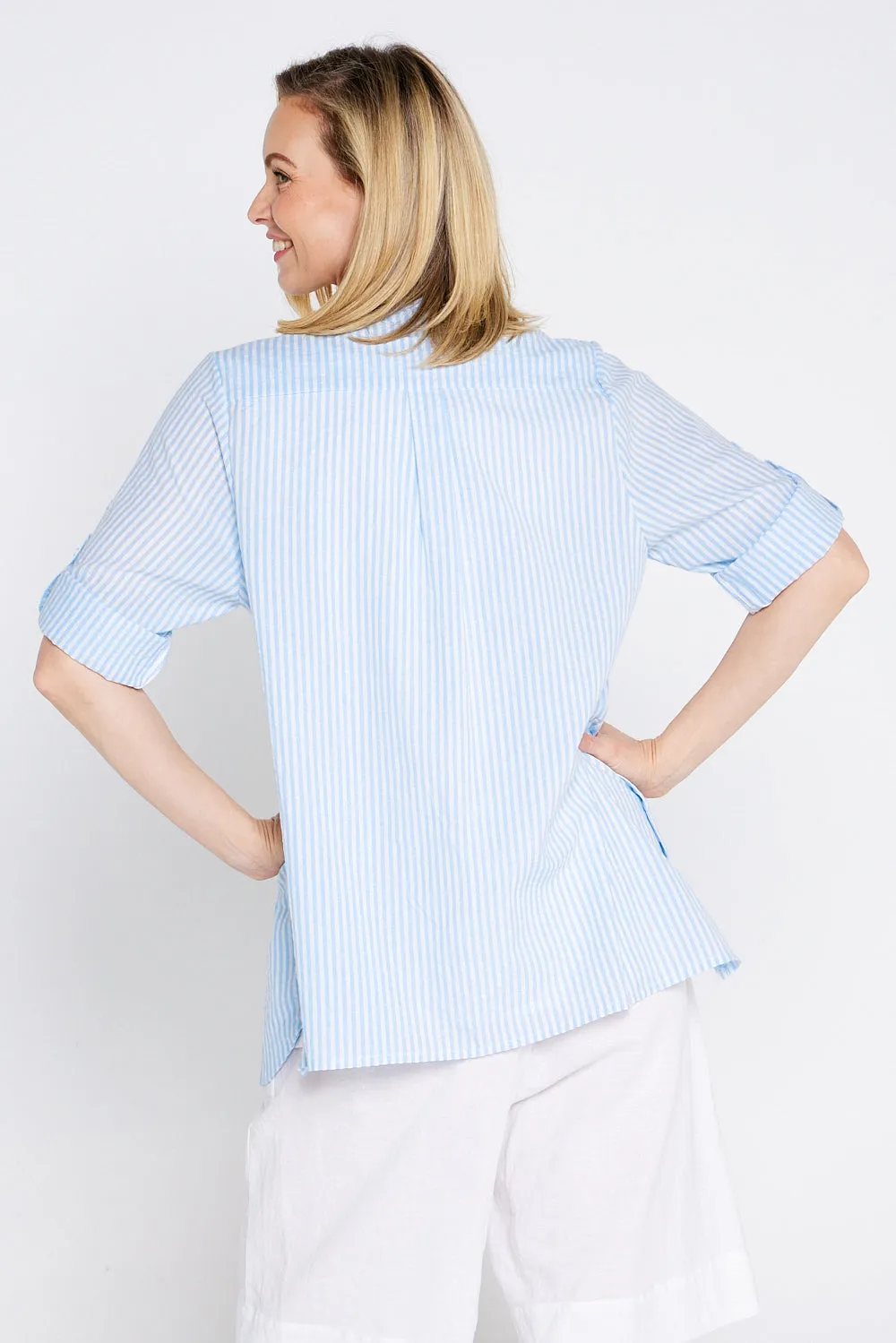 Linderman Cotton Shirt - Blue Stripe