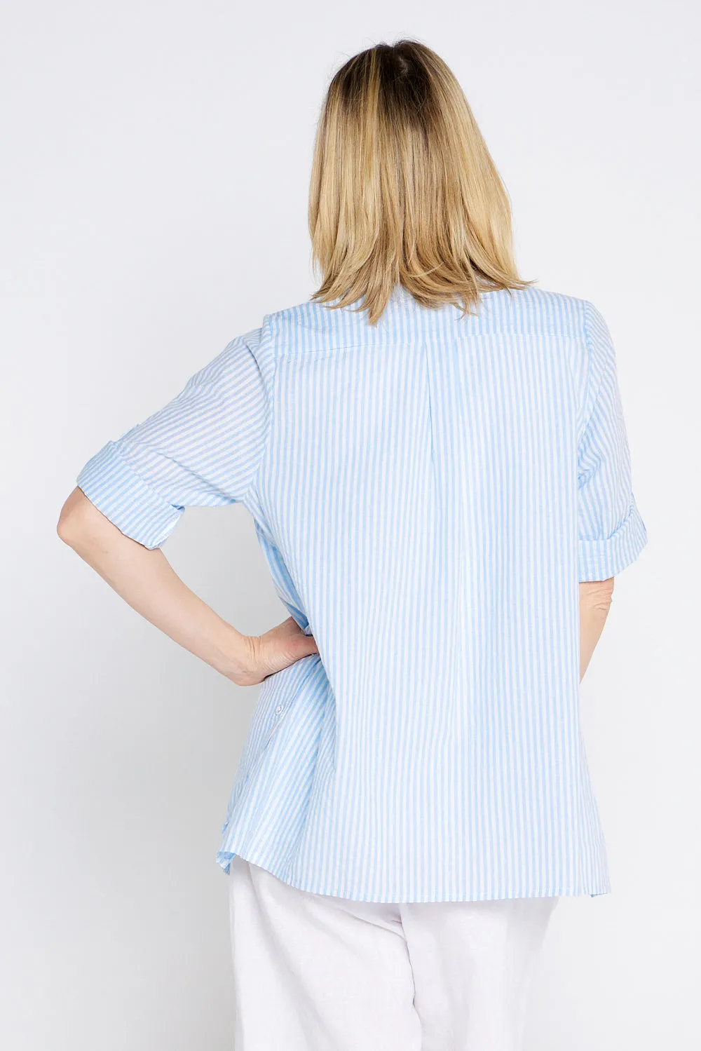 Linderman Cotton Shirt - Blue Stripe