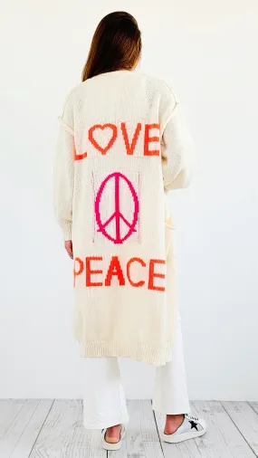 Love & Peace Long Cardigan