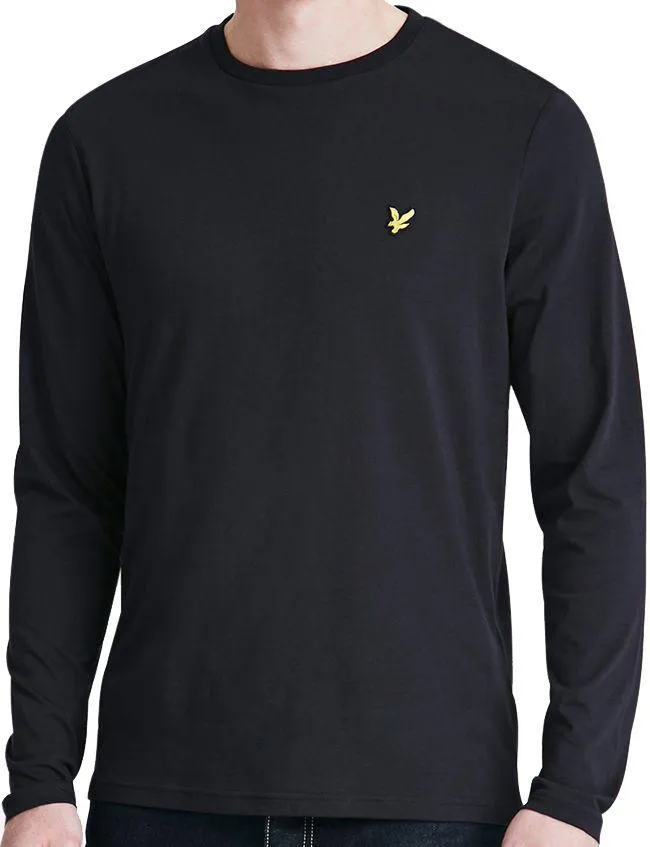 Lyle and Scott Mens Long Sleeve Plain T Shirt Black