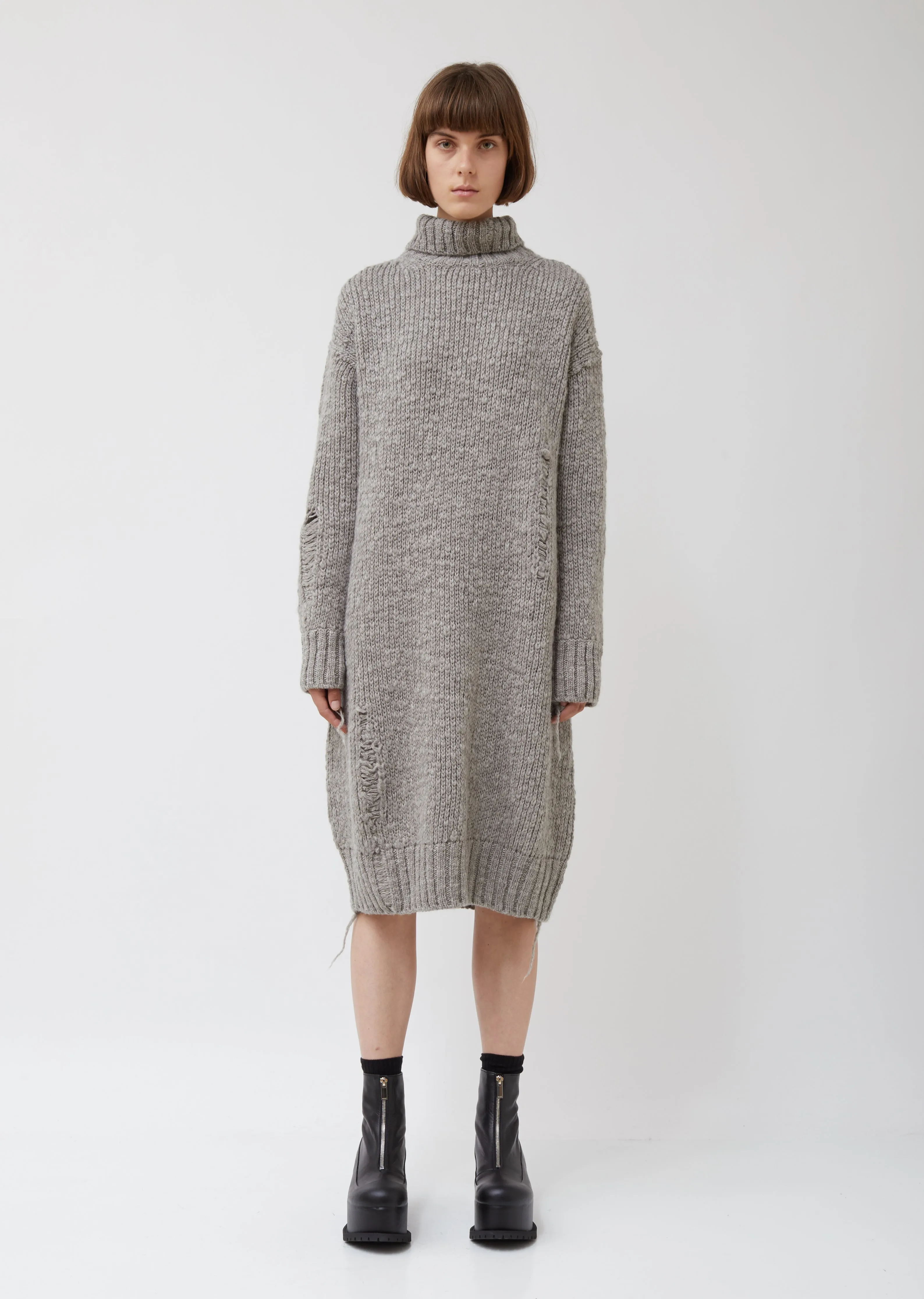 M-tuck Drop Op Wool Dress