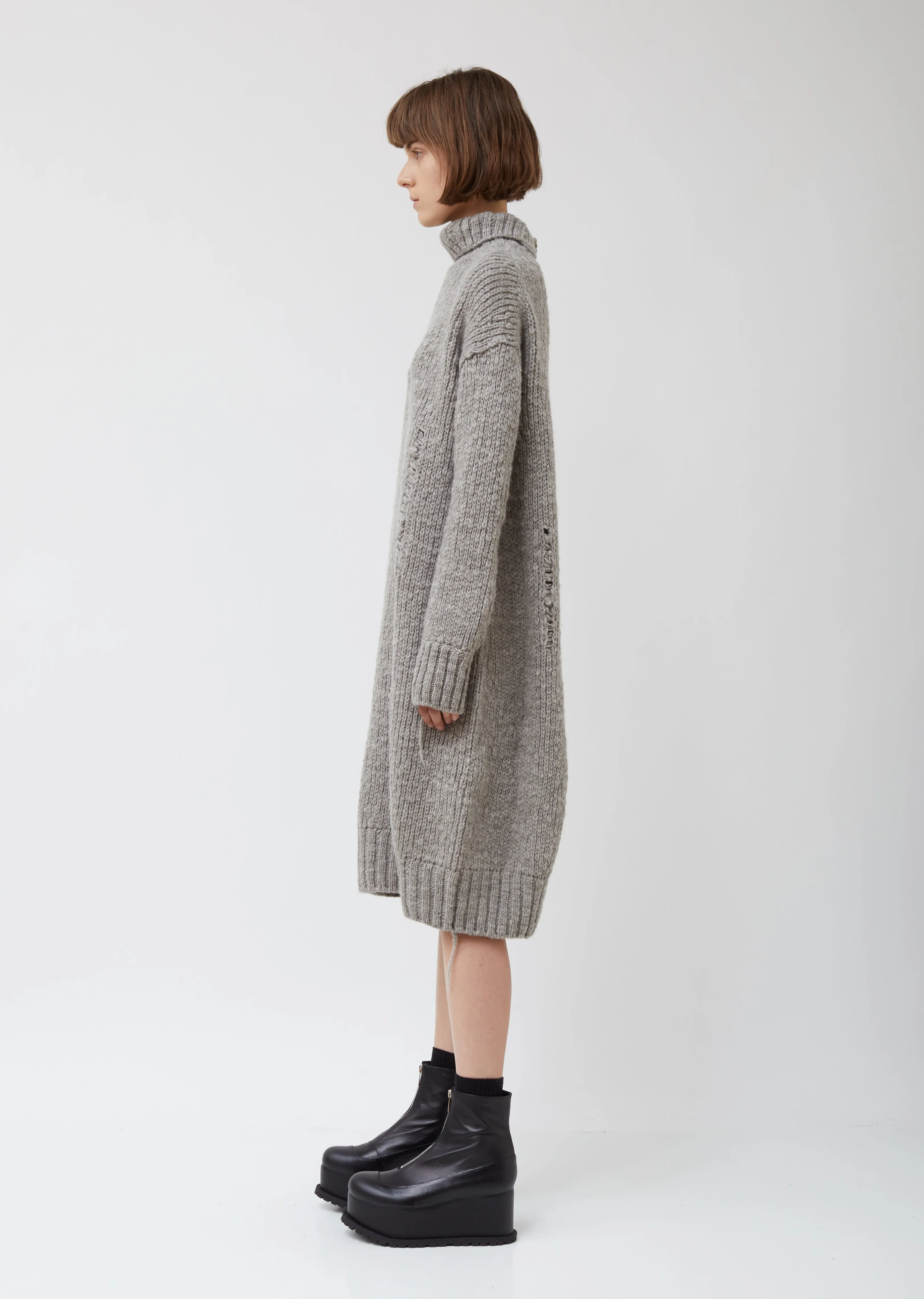 M-tuck Drop Op Wool Dress