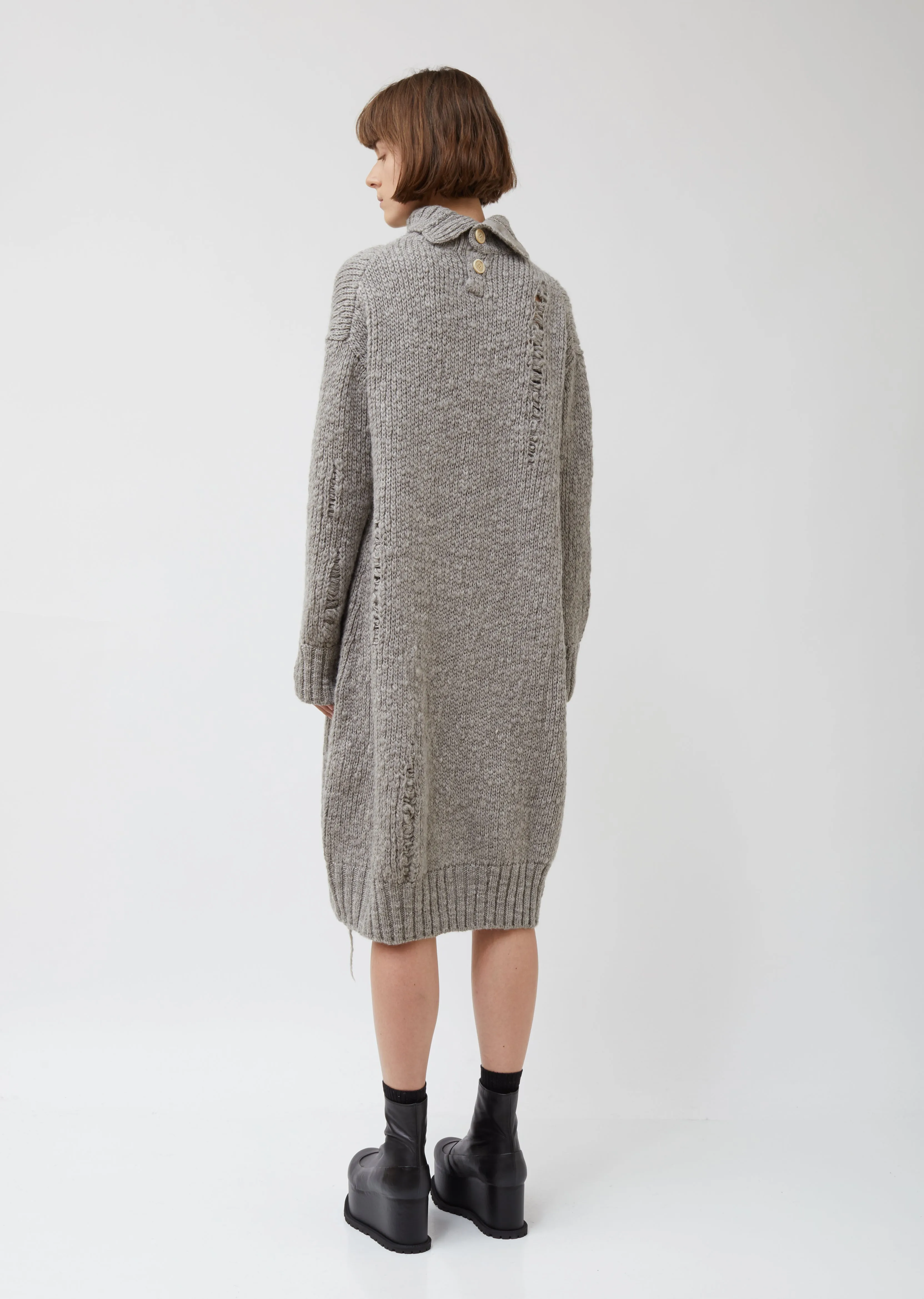 M-tuck Drop Op Wool Dress