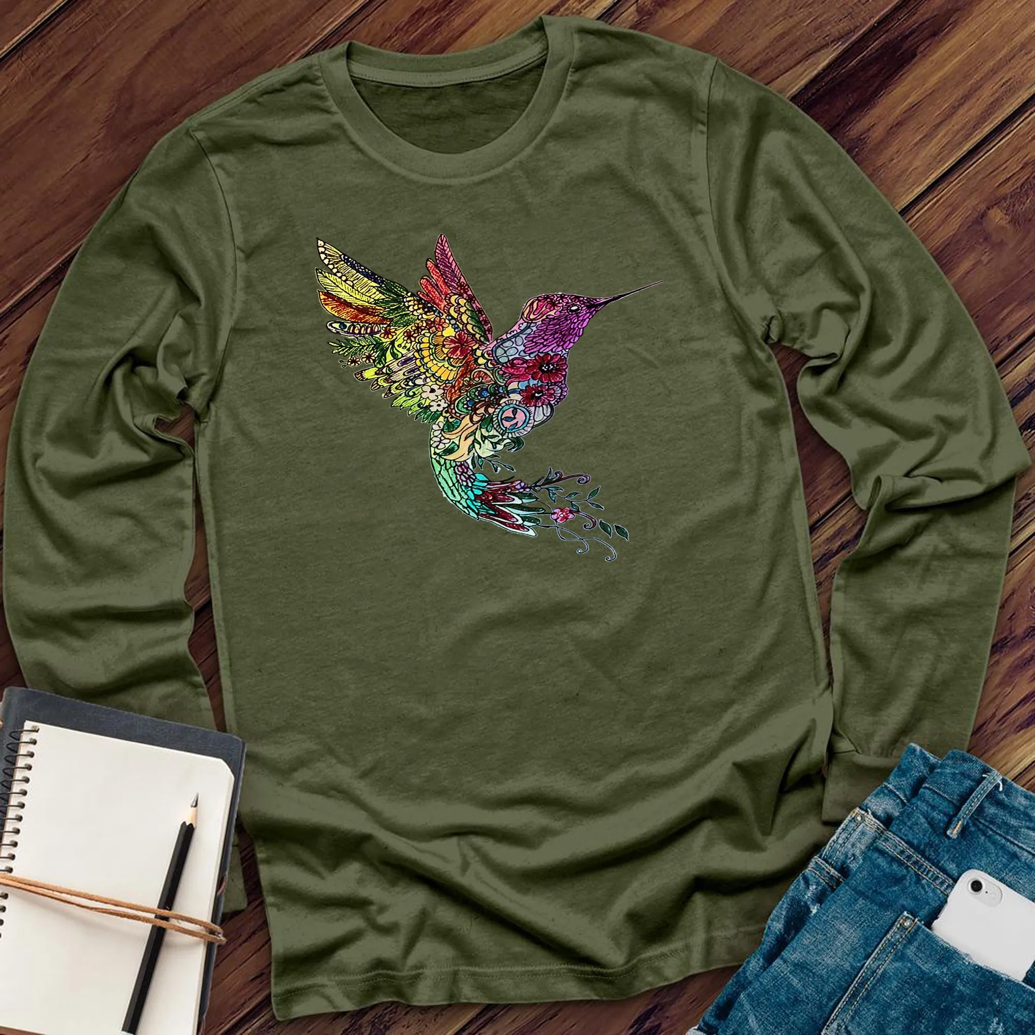 Mandala Humming Bird Long Sleeve