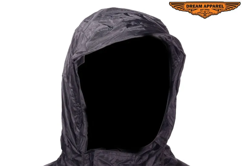 Mens Black Textile Jacket With Hood