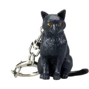 Mojo Sitting Black Cat Keyring