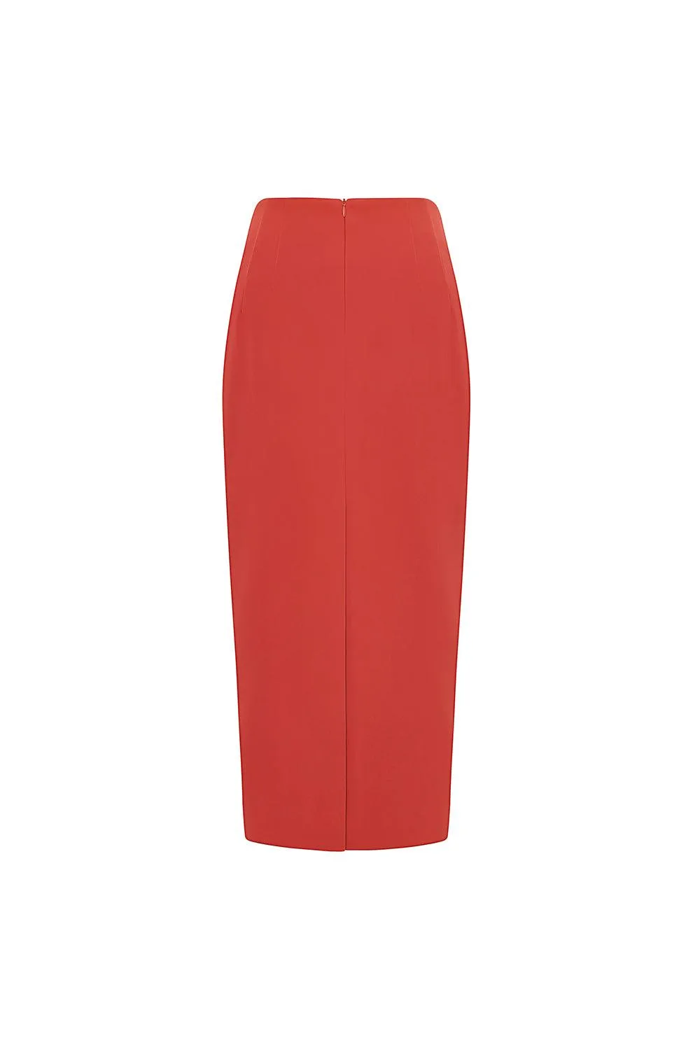 Murcia Pencil Basic Crepe Midi Skirt