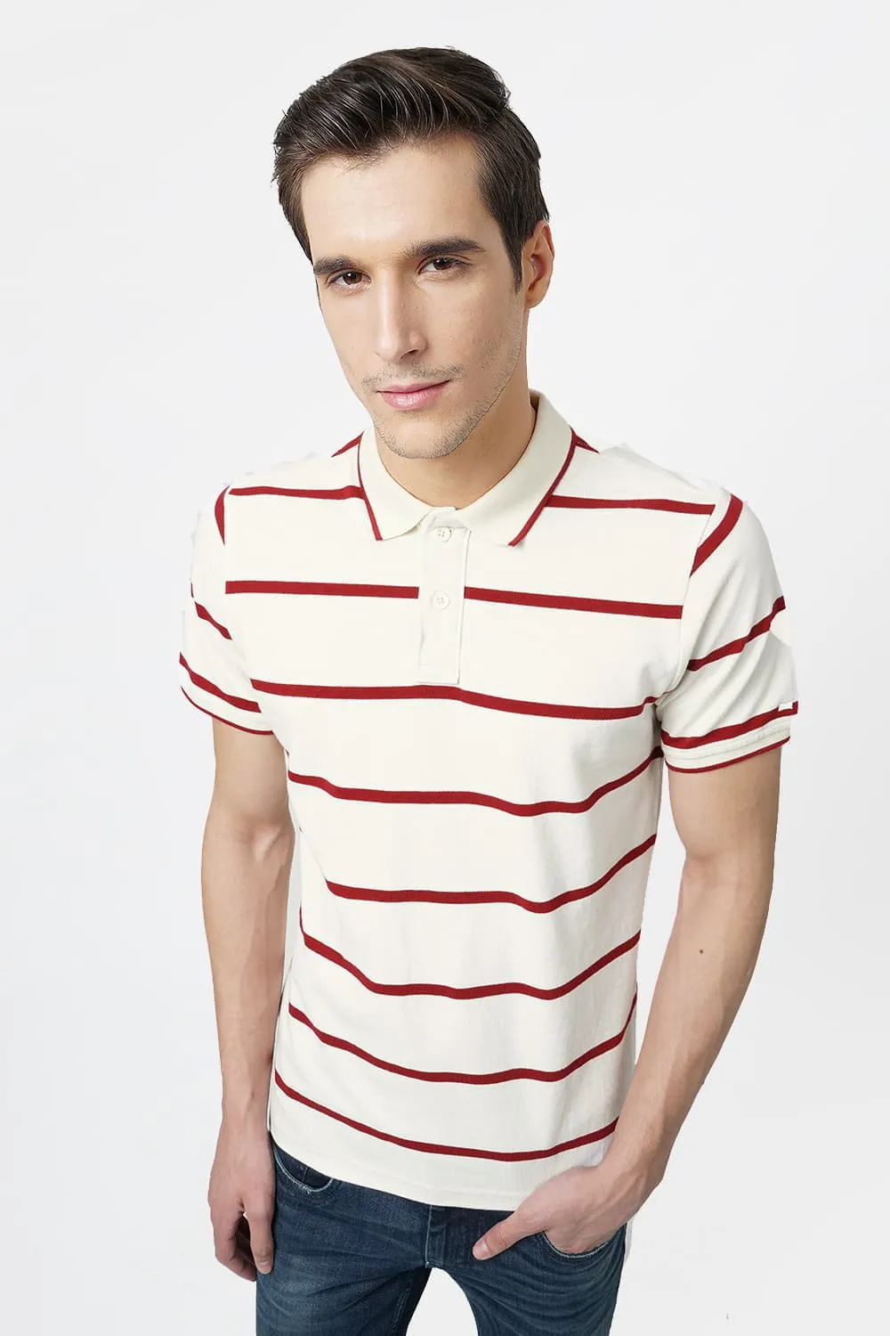 Muscle Fit Polo Stripes T.Shirt