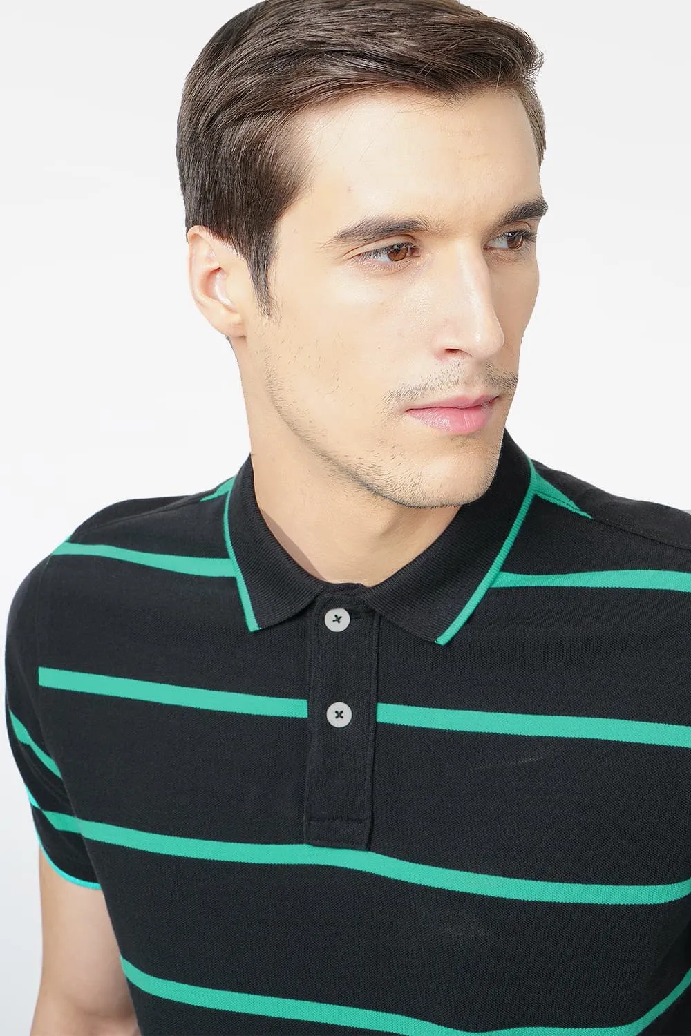 Muscle Fit Polo Stripes T.Shirt