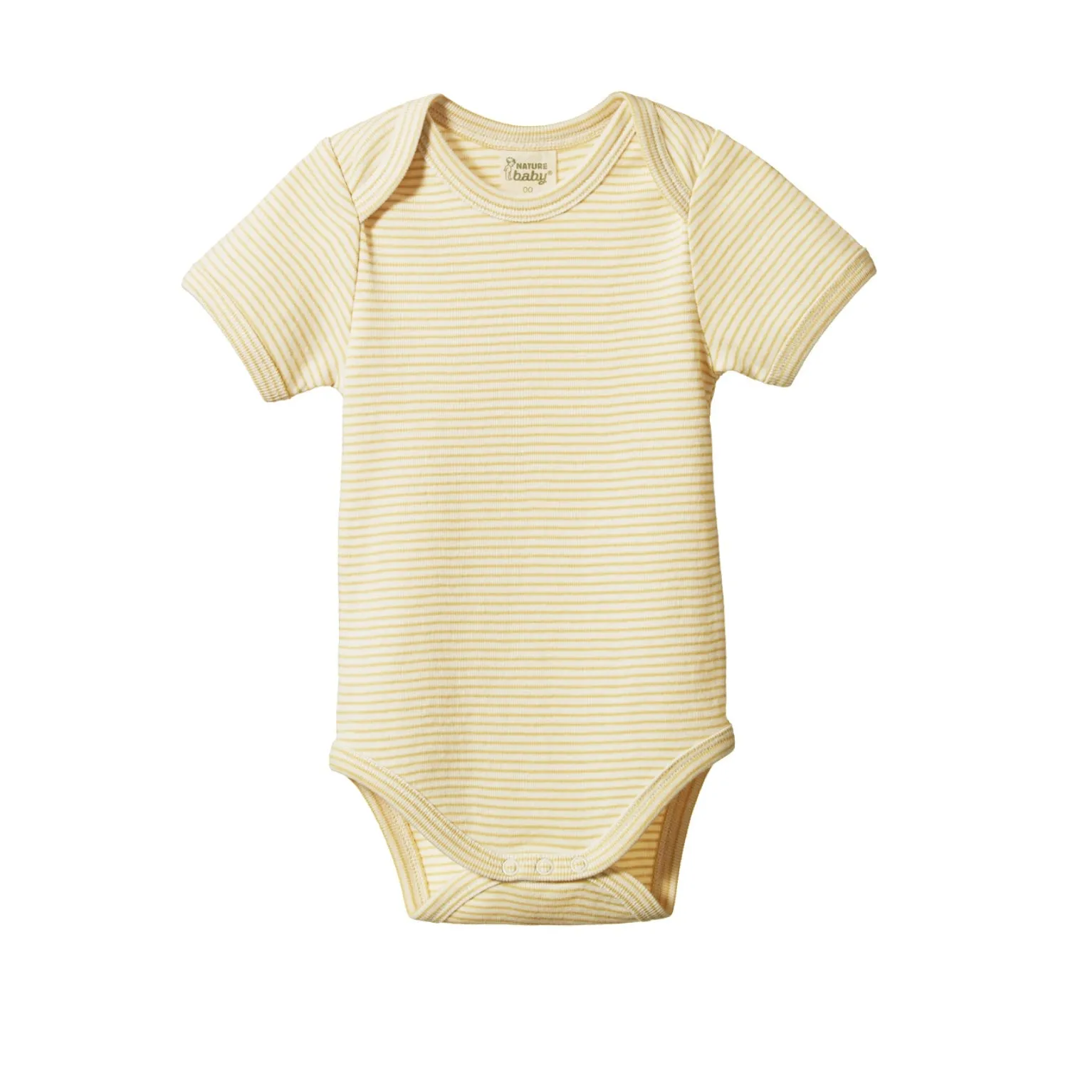 Nature Baby Bodysuit Short Sleeve Sand Pinstripe