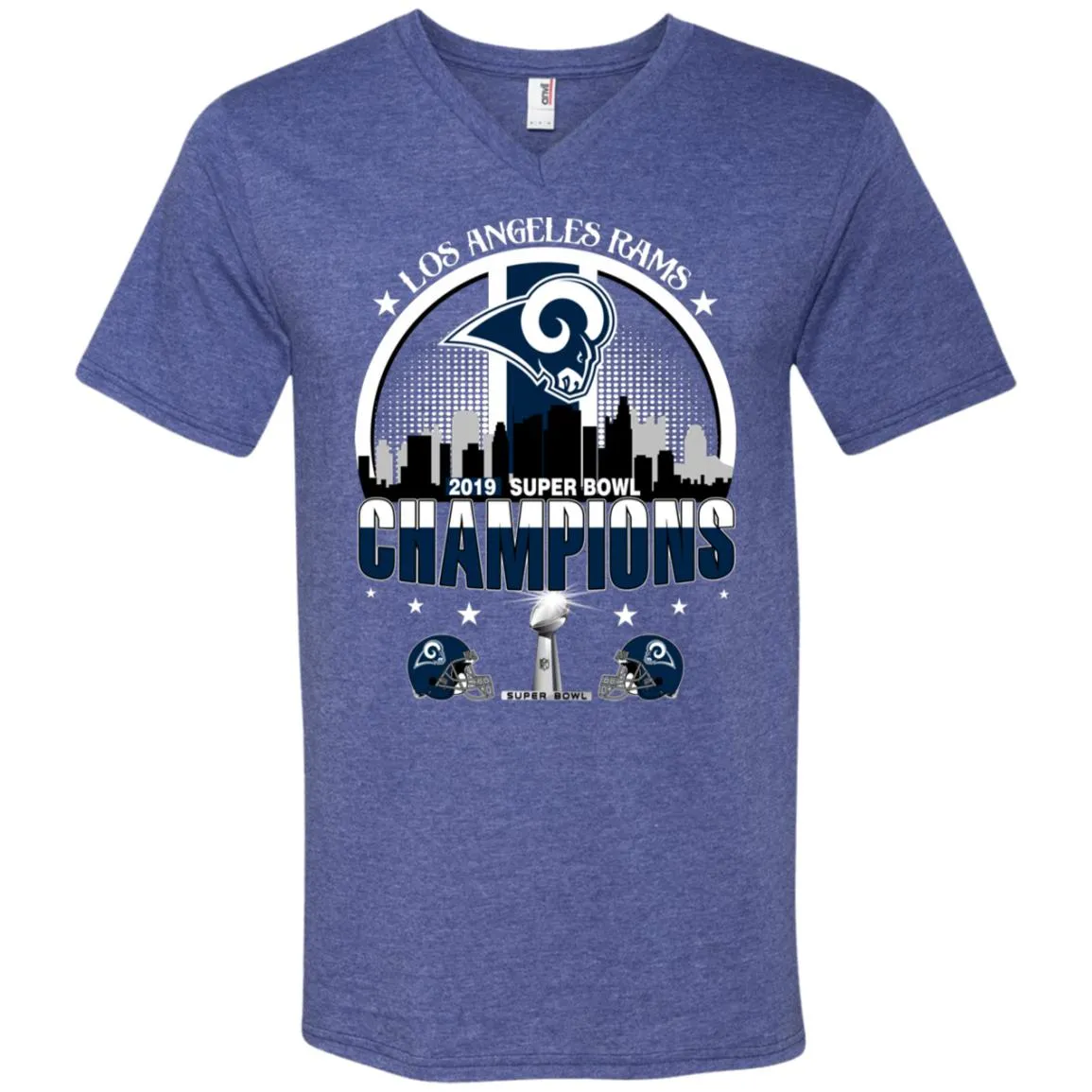 Nfl – Los Angeles Rams 2019 Super Bowl Champions Football Men V-Neck T-Shirt