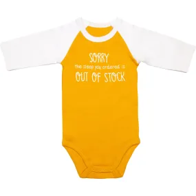 Out of Stock 3/4 Length Sleeve Mustard Onesie