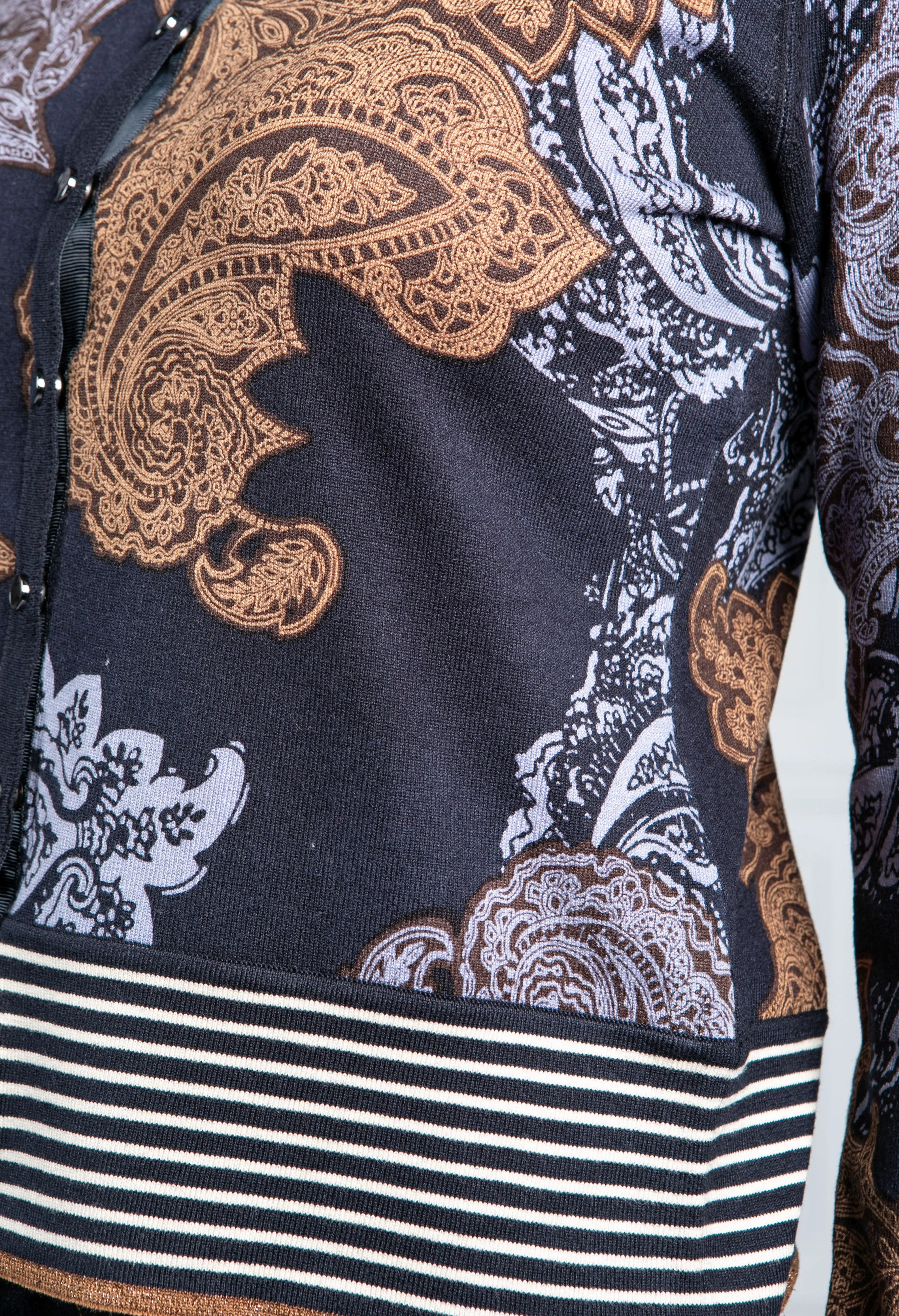 Paisley Print Reversible Cardigan