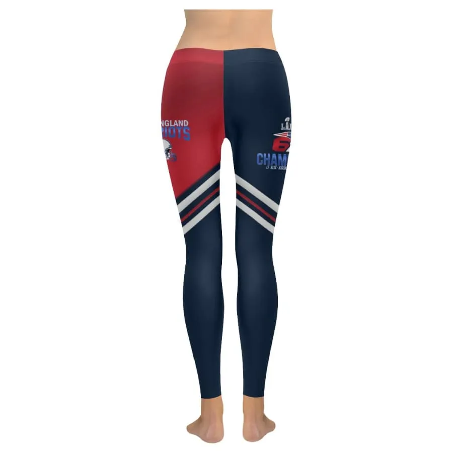 patriots Leggings Navy Red Colorblock Stripe Nfl 6x champions Yoga Pants