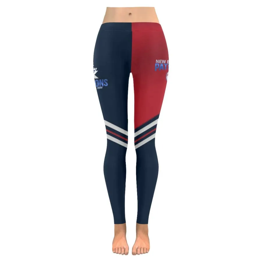 patriots Leggings Navy Red Colorblock Stripe Nfl 6x champions Yoga Pants