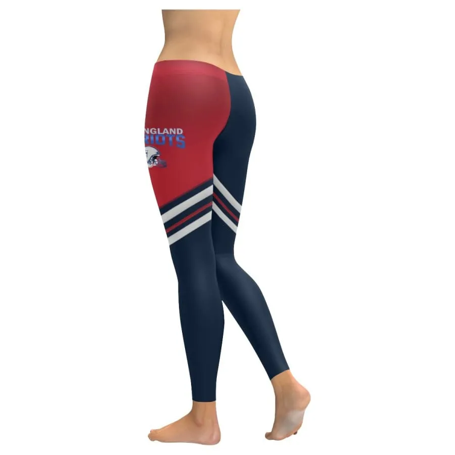 patriots Leggings Navy Red Colorblock Stripe Nfl 6x champions Yoga Pants