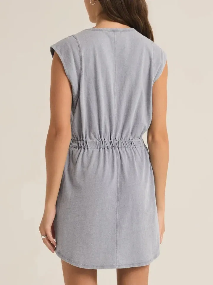 Paxton Knit Denim Dress - Eashed Indigo