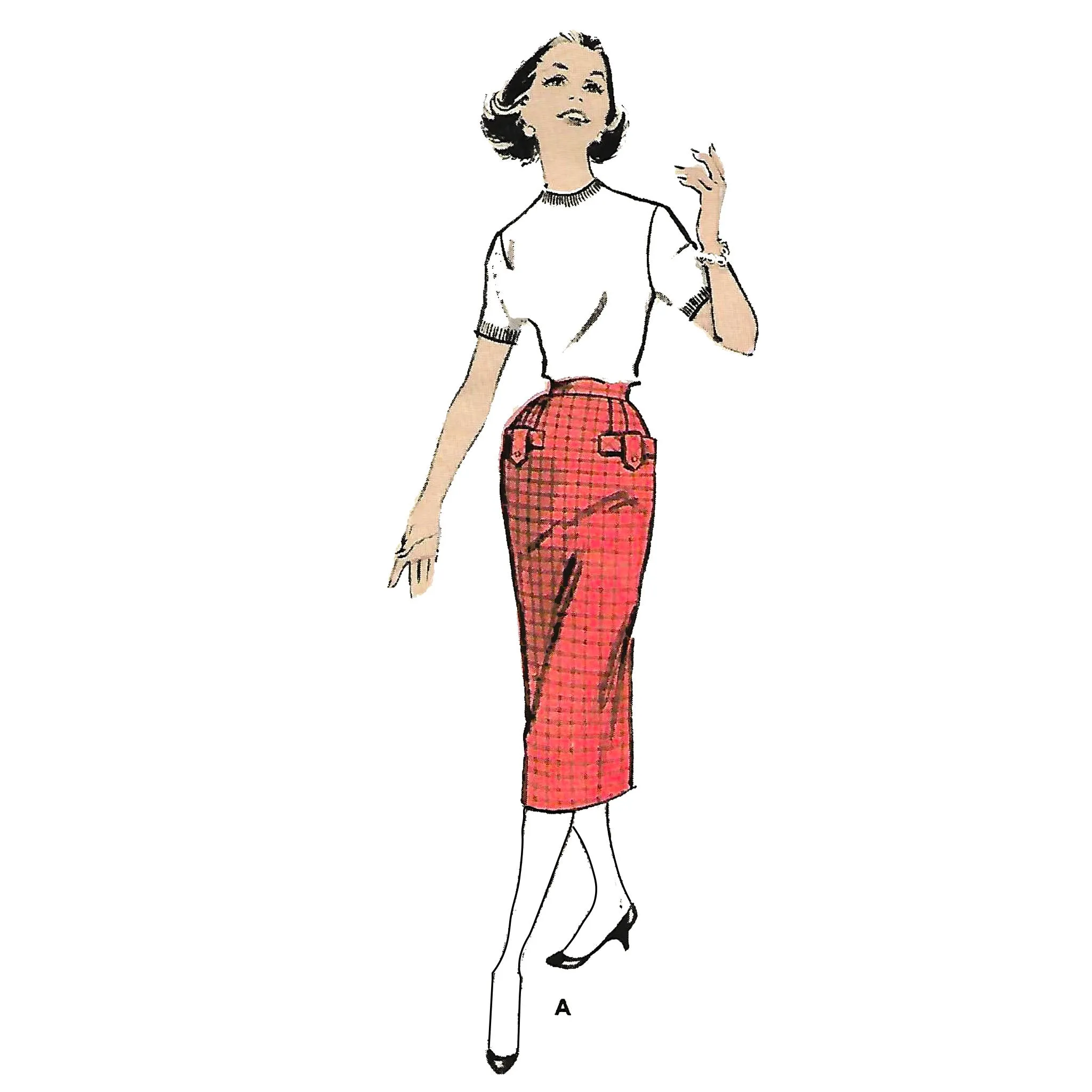 PDF - Vintage 1950s Pattern, One Piece 'Easy to Make Skirt' -  Waist 24.5” (62cm) - Instantly  Print at Home