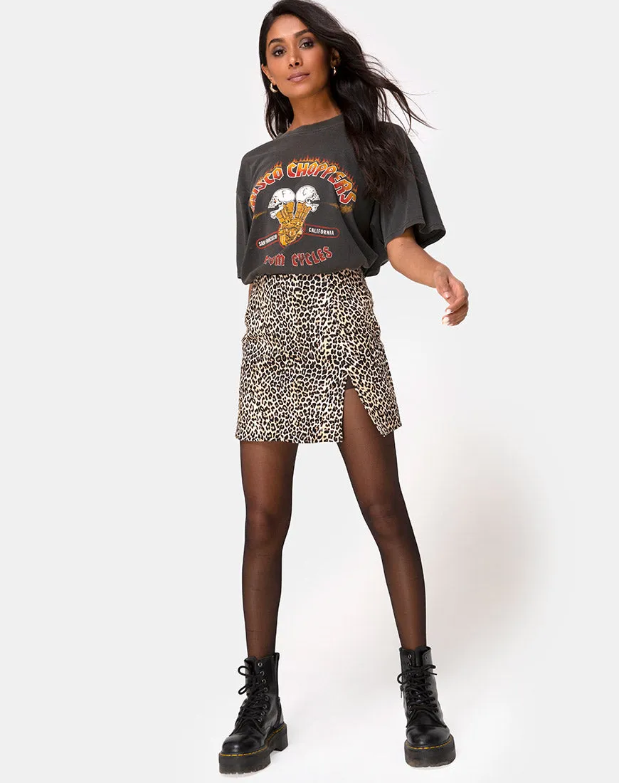 Pelmet Mini Skirt in Rar Leopard Brown