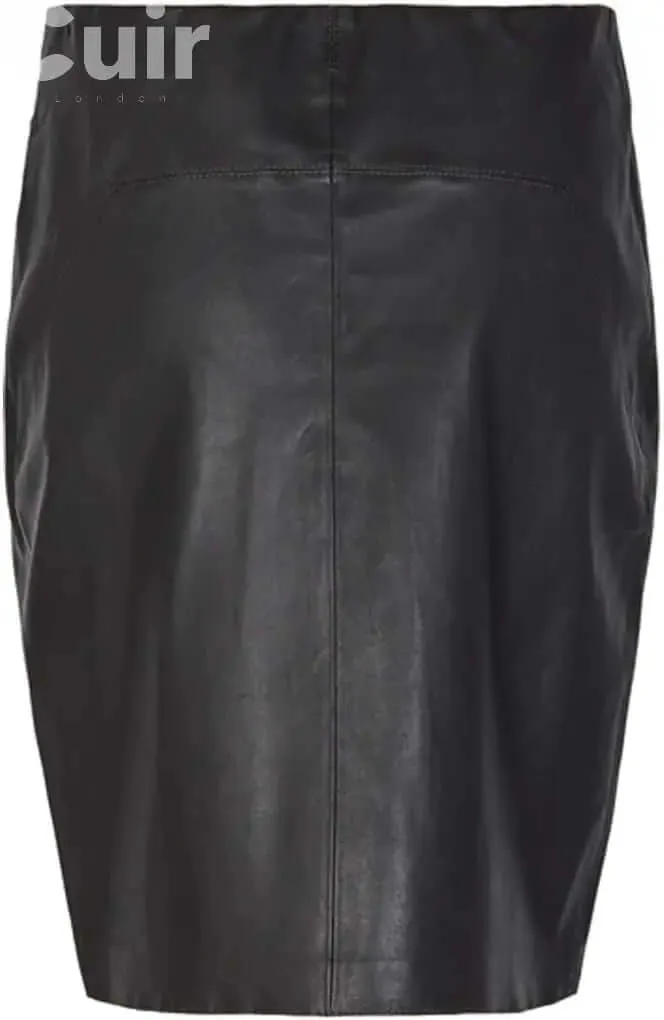 Pencil Black Leather Skirt