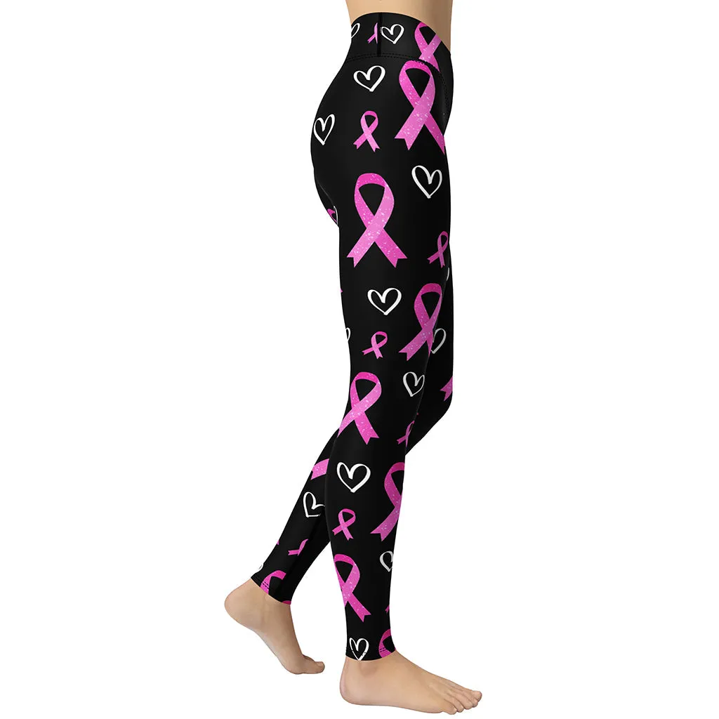 Pink Ribbon Yoga Leggings