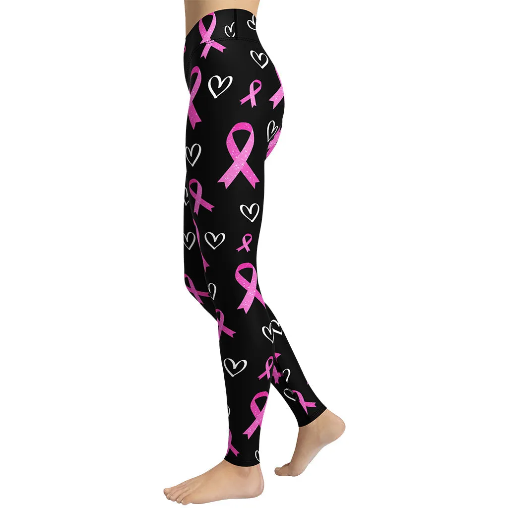 Pink Ribbon Yoga Leggings