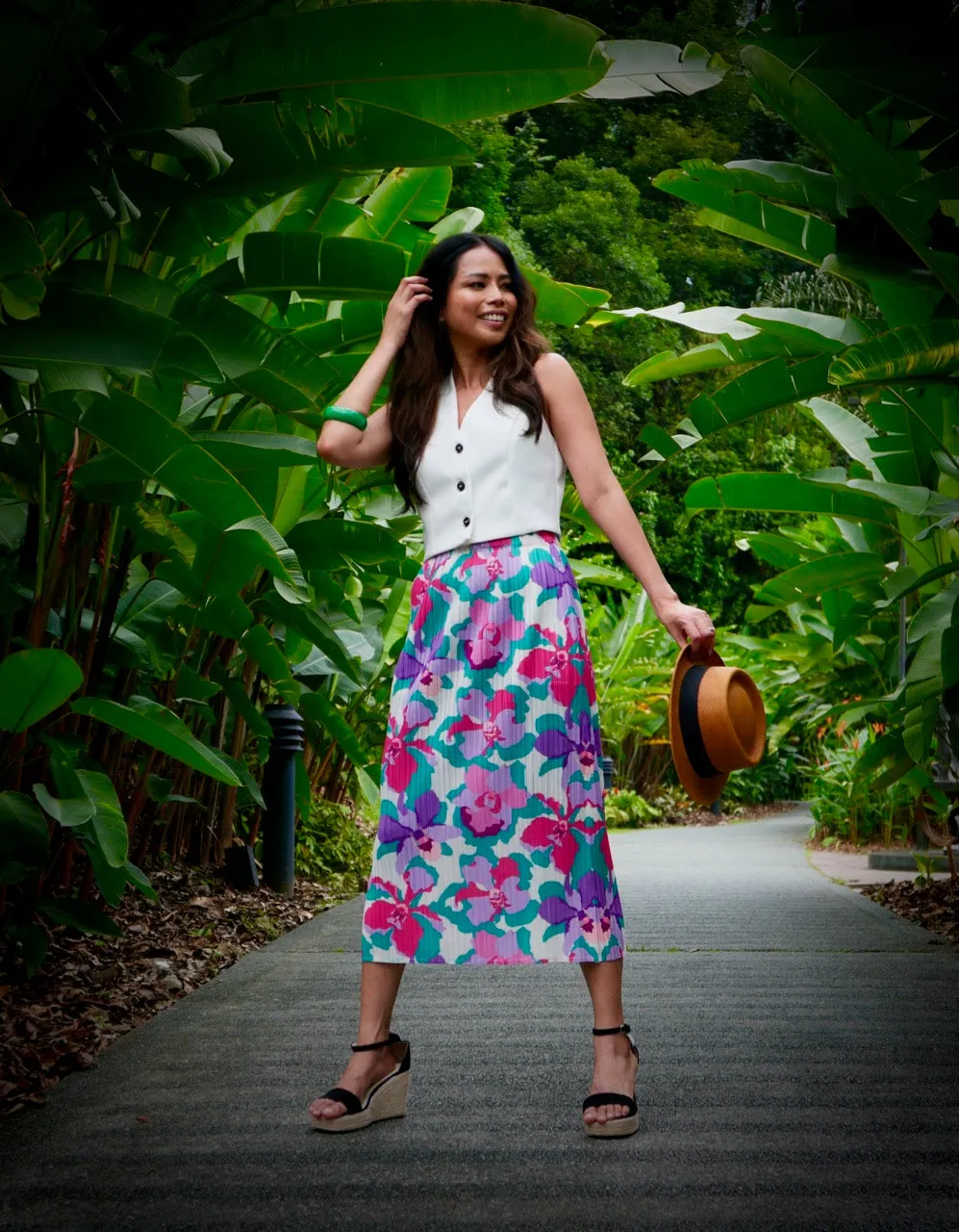 Pleated Skirt - Pink Orchid