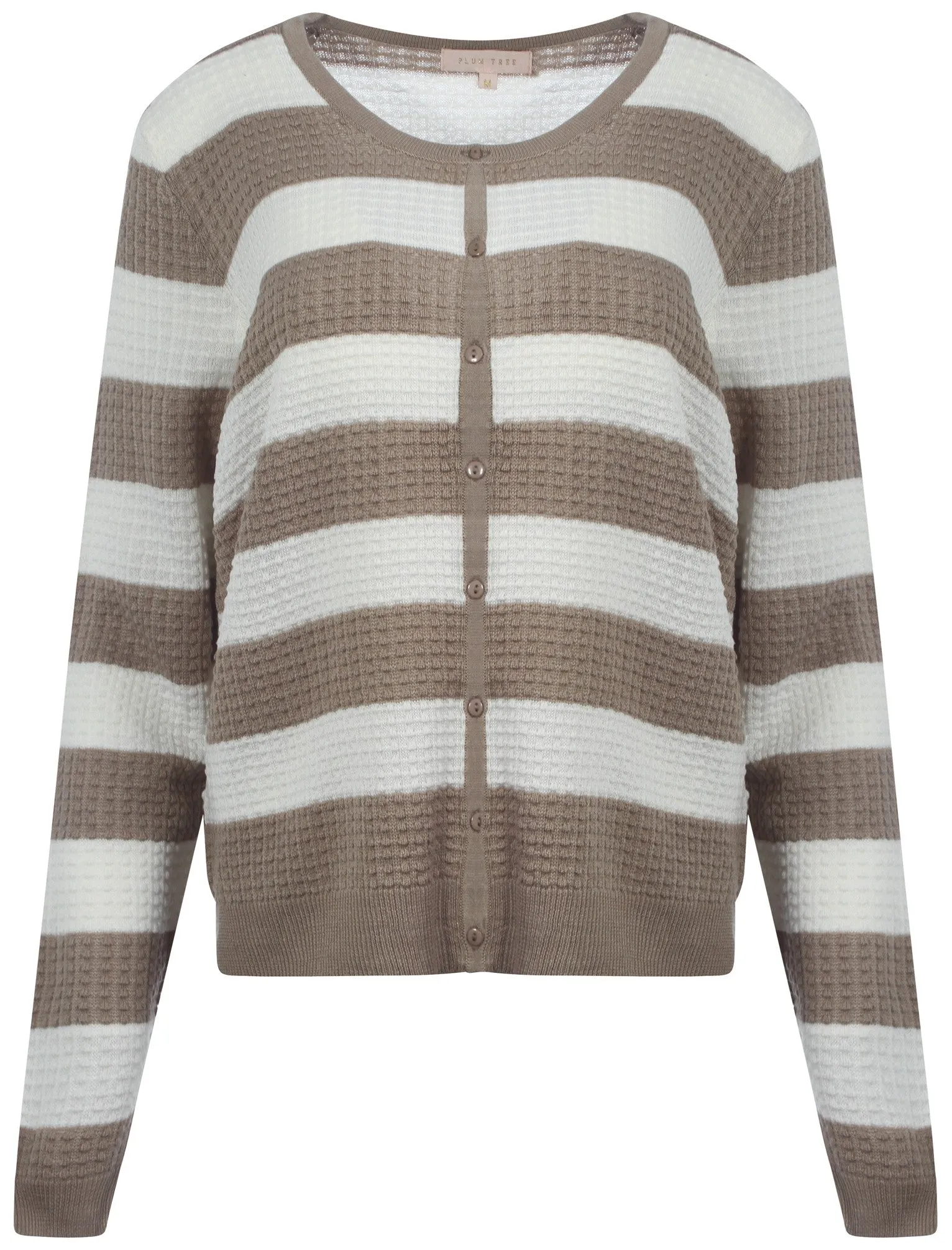 Plum Tree Audrey brown striped cardigan