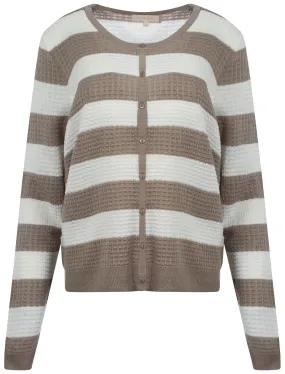 Plum Tree Audrey brown striped cardigan