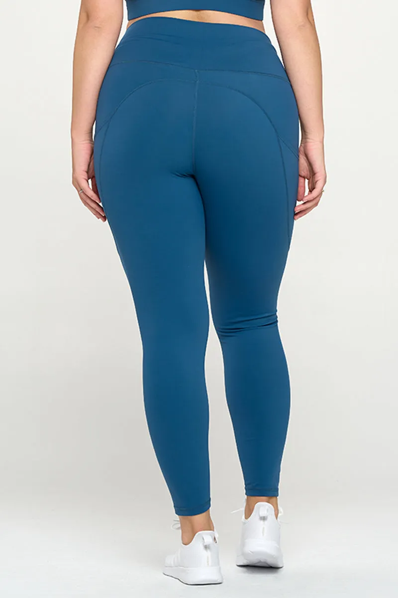 Plus Size Ultra-Soft Tech Pocket Active Leggings