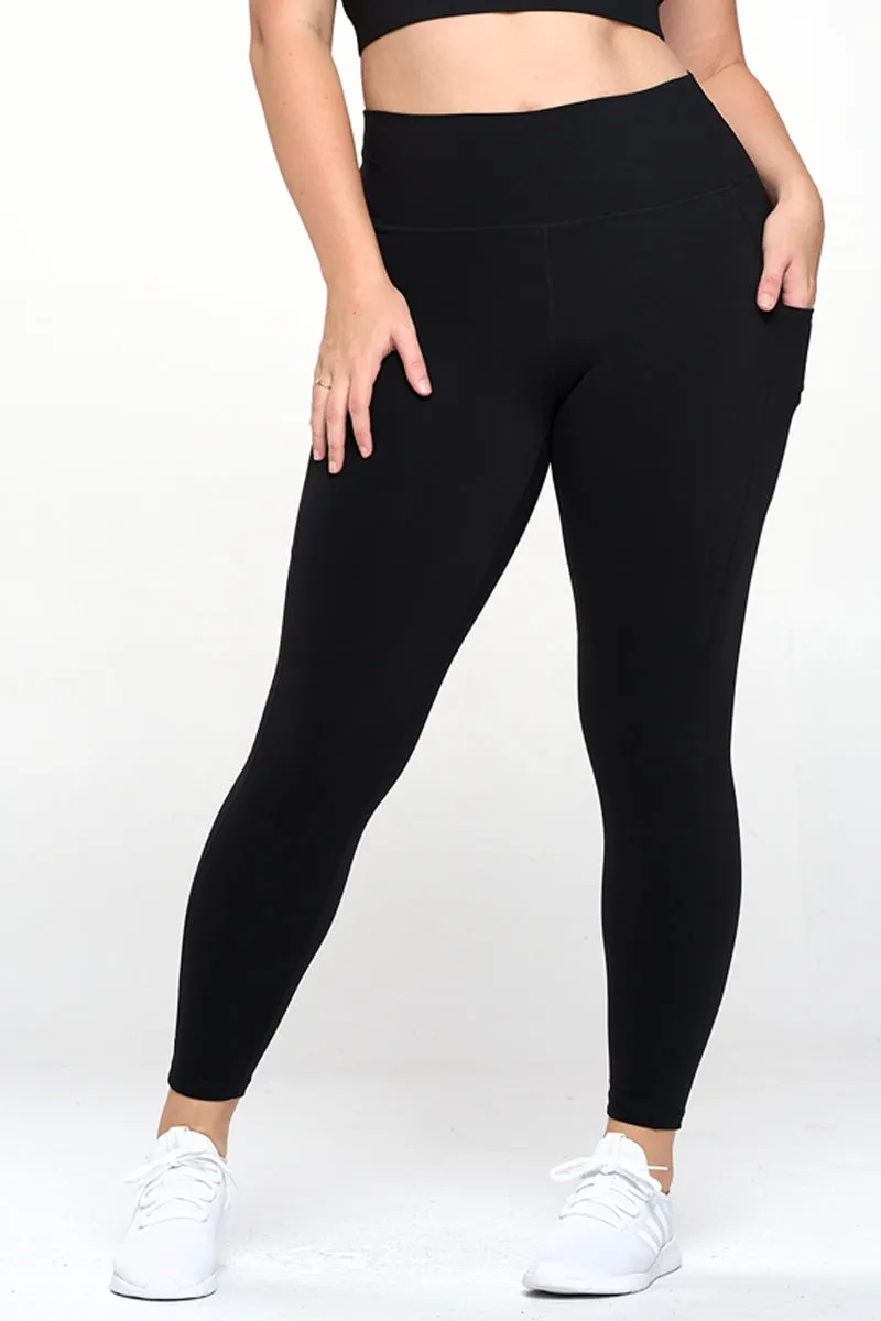 Plus Size Ultra-Soft Tech Pocket Active Leggings