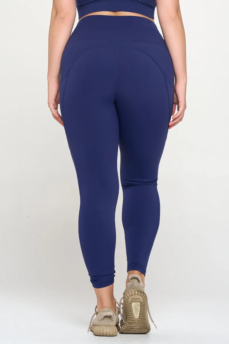 Plus Size Ultra-Soft Tech Pocket Active Leggings