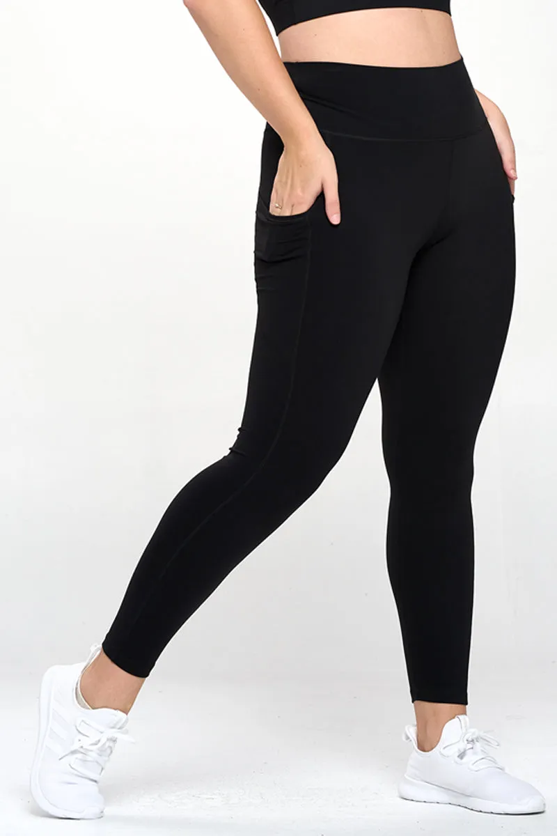 Plus Size Ultra-Soft Tech Pocket Active Leggings