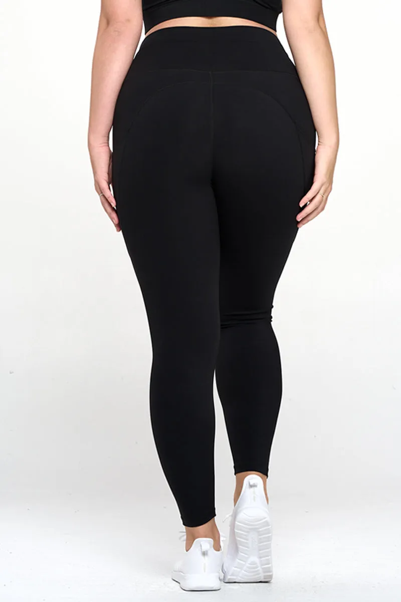 Plus Size Ultra-Soft Tech Pocket Active Leggings