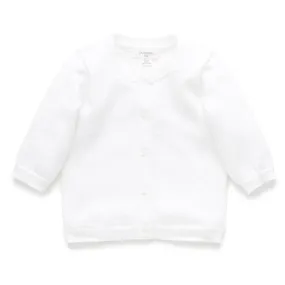 Purebaby Essential Cardigan - White